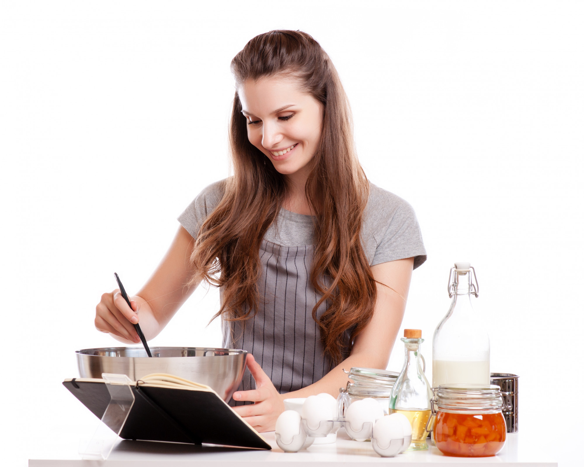 Student cooking during an online session